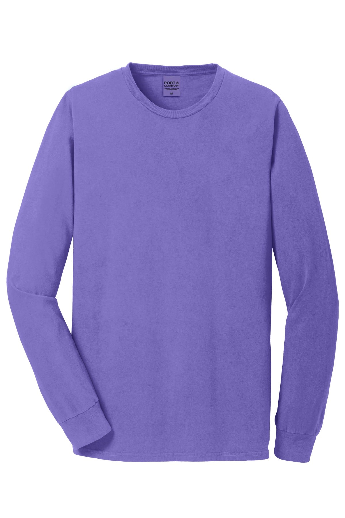 Front View of Amethyst Port & Co Beach Wash Garment-Dyed Long Sleeve Tee PC099LS
