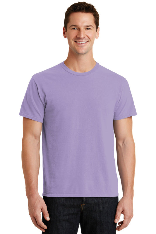 Front View of Amethyst Port & Co Beach Wash Garment-Dyed Tee. PC099