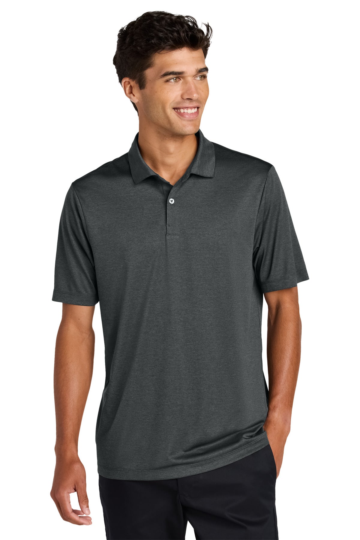 Front View of AnchorGyHt Mercer+Mettle Recharge Jersey Polo MM1020