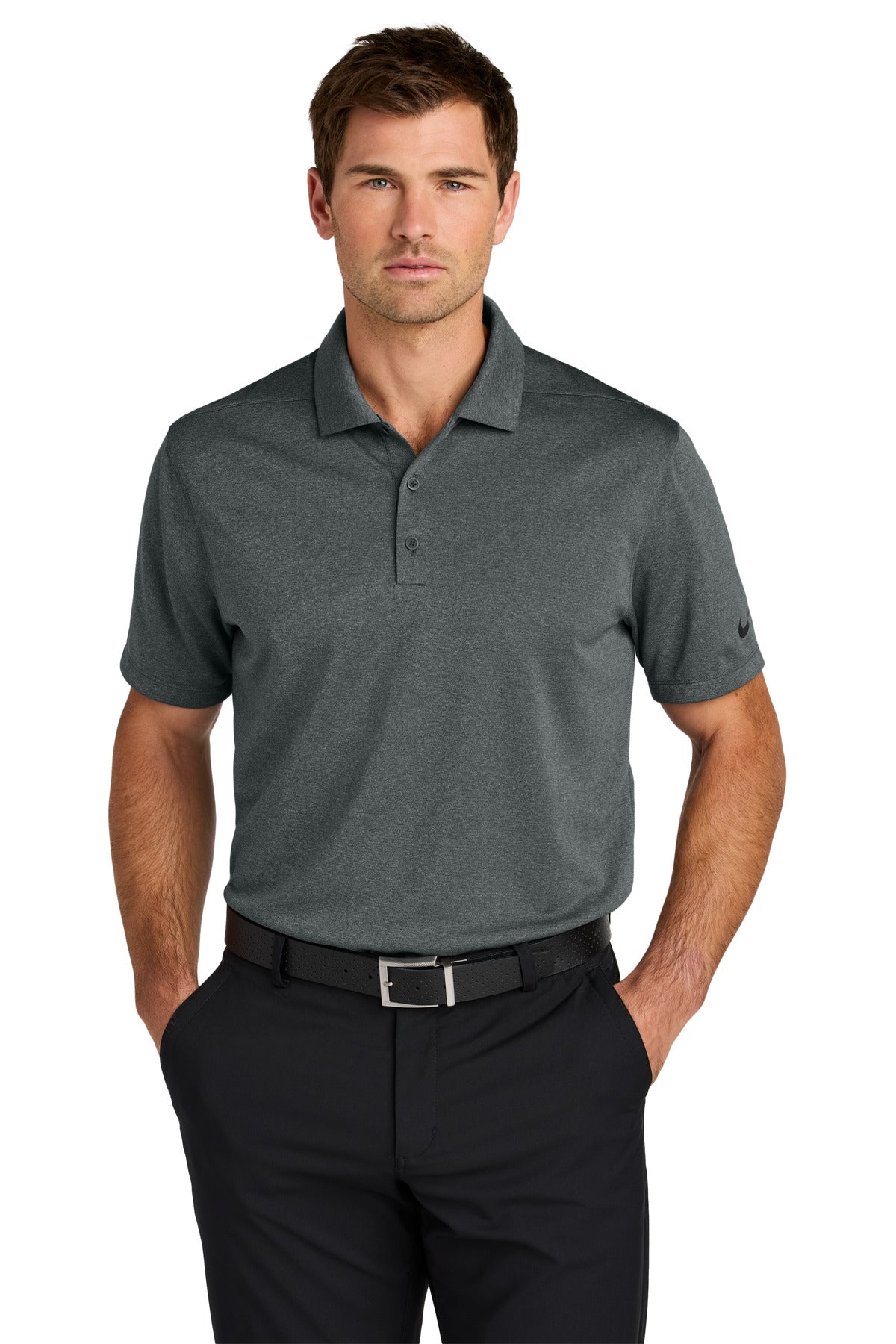 Front View of AnthrctHt Nike Dri-FIT Smooth Heather Polo NKFQ4794