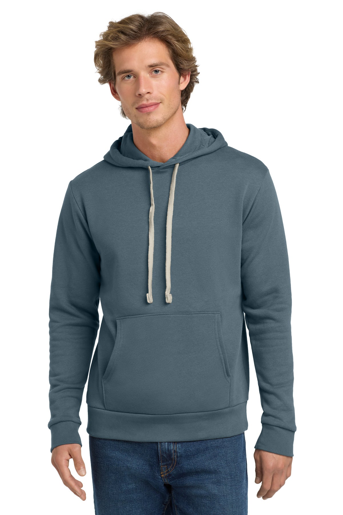 Front View of AntqDenim Next Level Apparel Adult Santa Barbara Pullover Hoodie. NL9303
