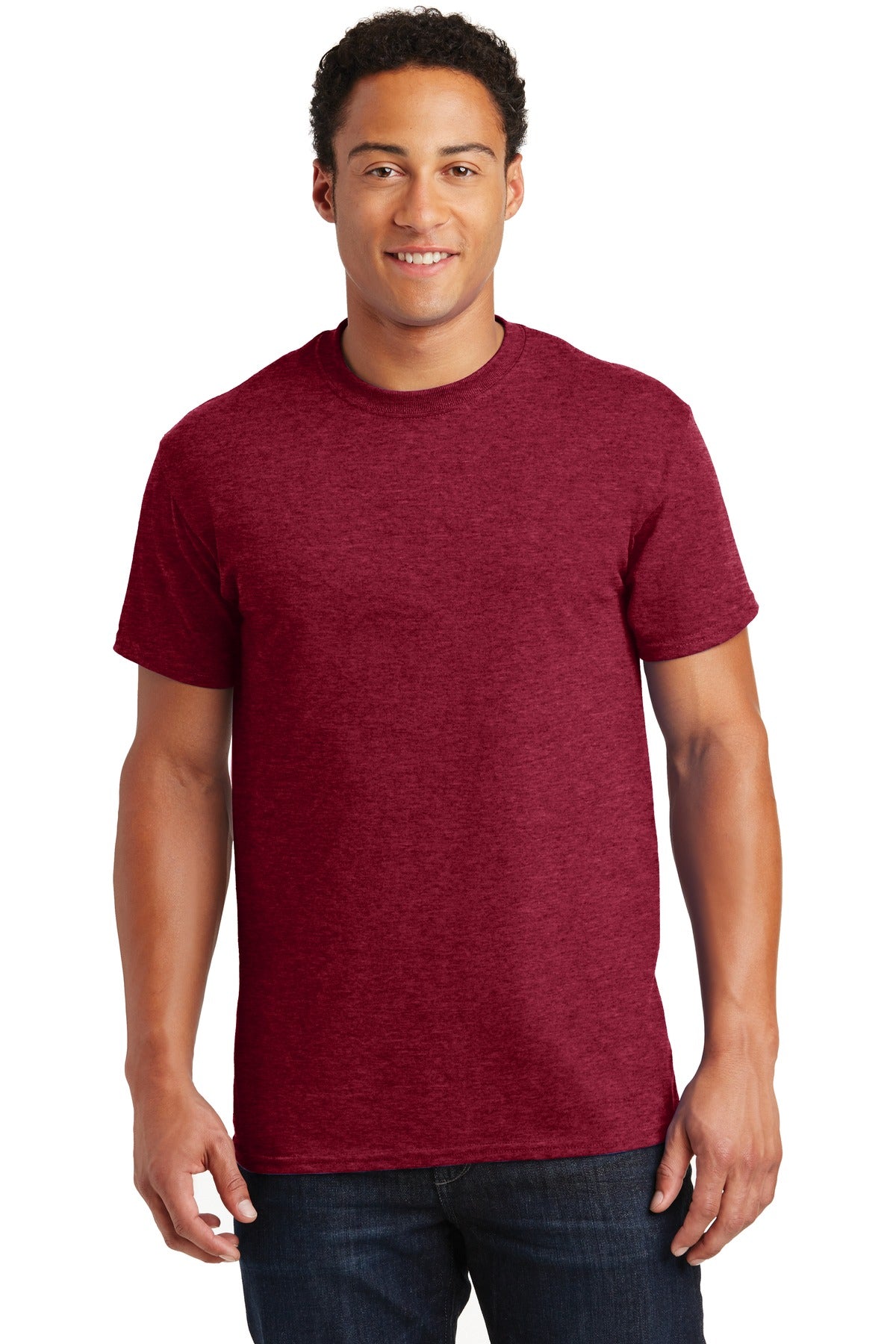 Front View of Antqu Chry Red Gildan - Ultra Cotton 100% US Cotton T-Shirt. 2000