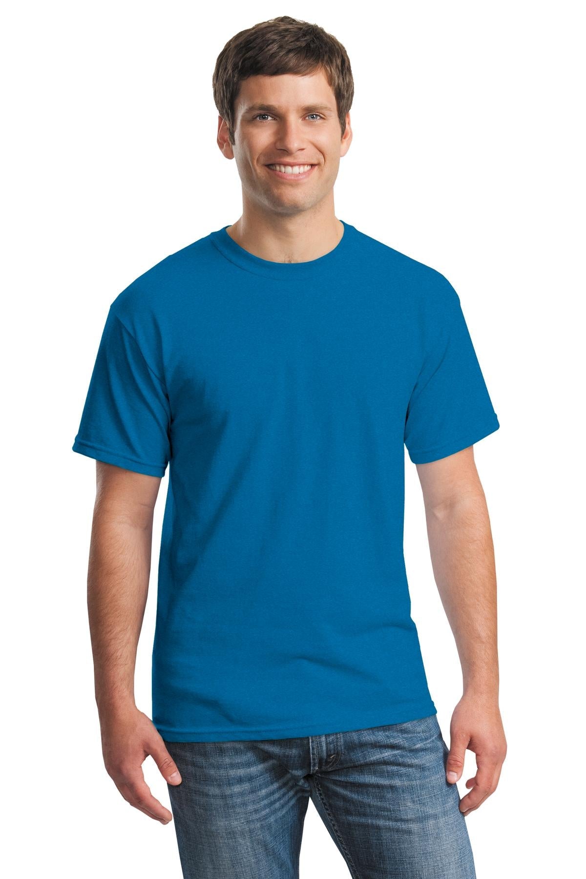 Front View of Antqu Sapphire Gildan - Heavy Cotton 100% Cotton T-Shirt. 5000