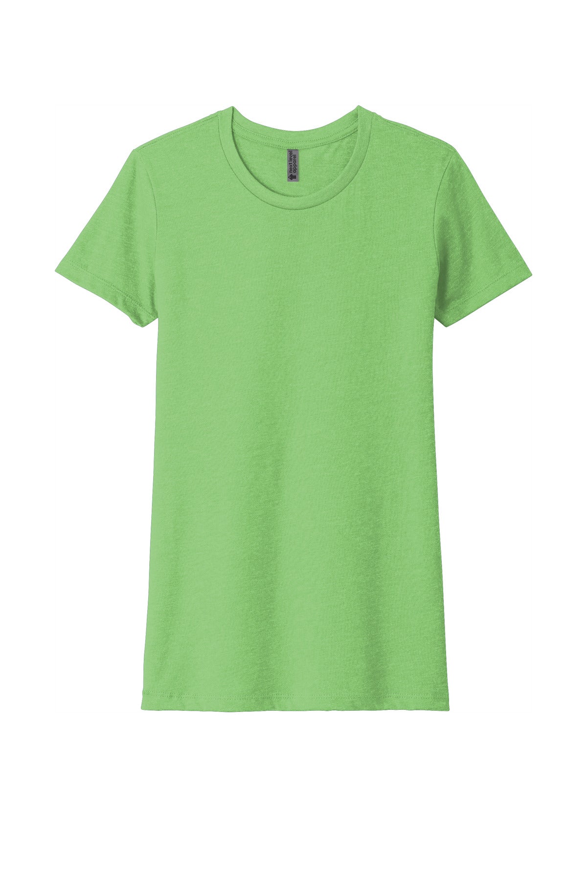 Front View of AppleGreen Next Level Apparel Women's CVC Tee. NL6610