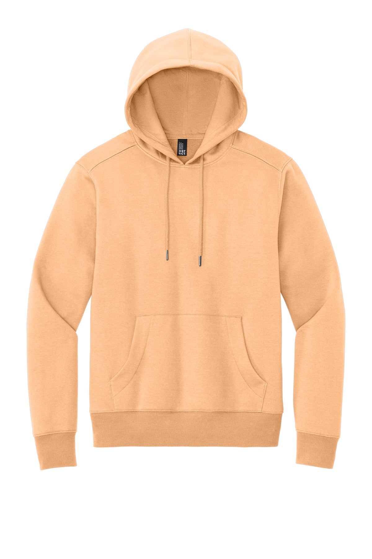 Front View of Apricot District Perfect Weight Fleece Hoodie DT1101