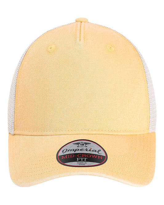 Front View of Apricot/ Stone The Gambit Mesh Back Cap - X240M