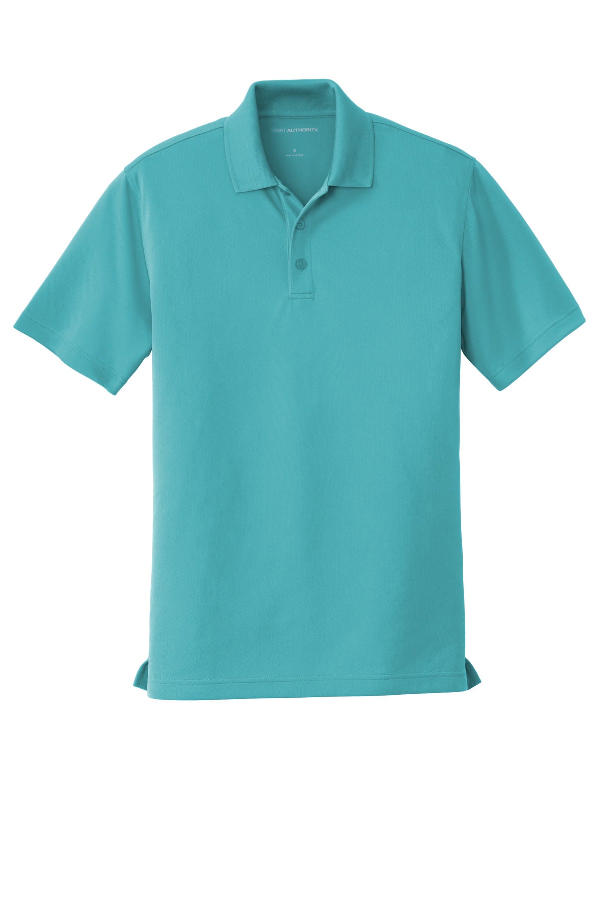 Front View of Aquamarine Port Authority Dry Zone UV Micro-Mesh Polo. K110