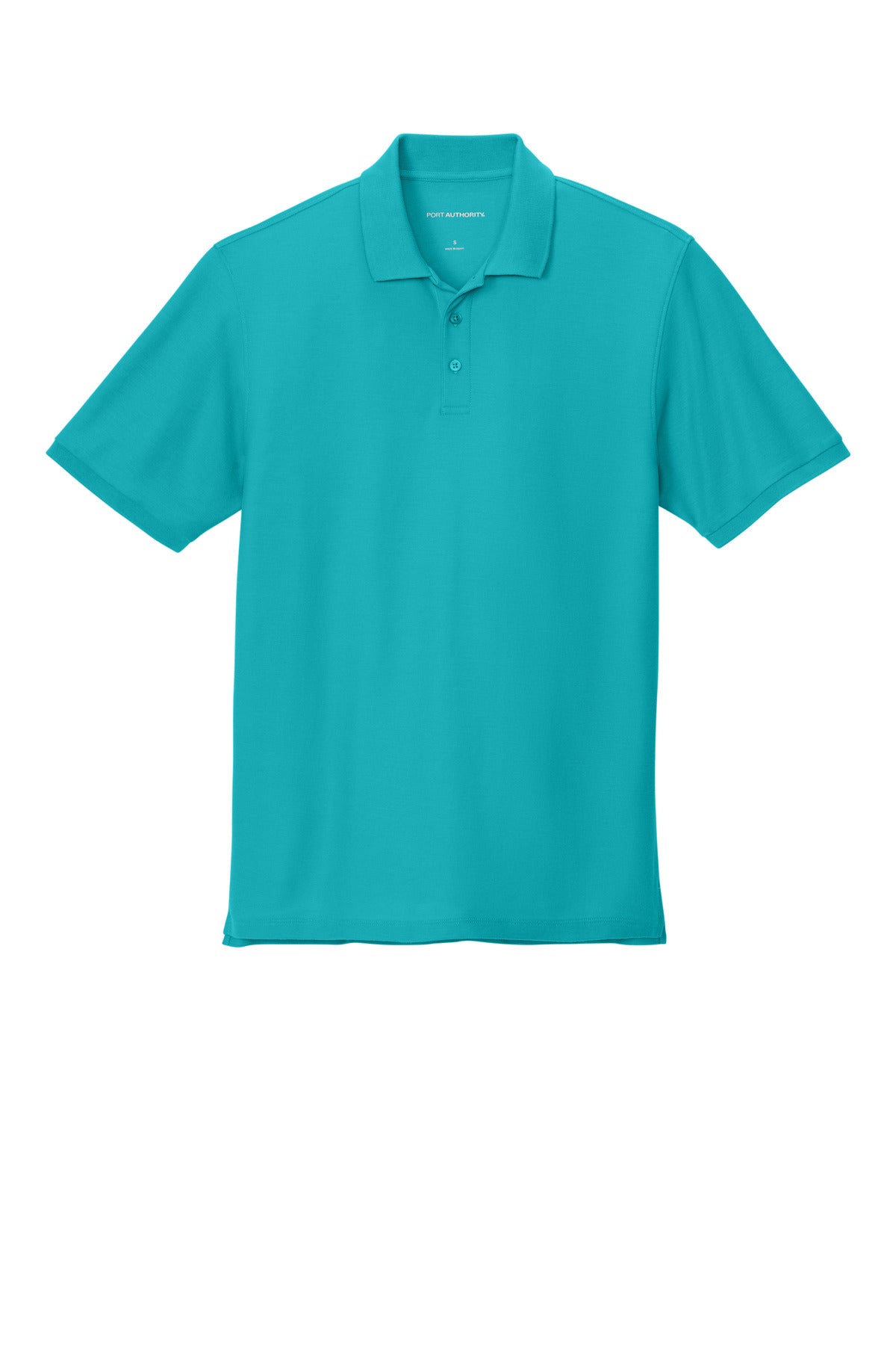 Front View of Aquamarine Port Authority Wearever Signature Pique Polo K200
