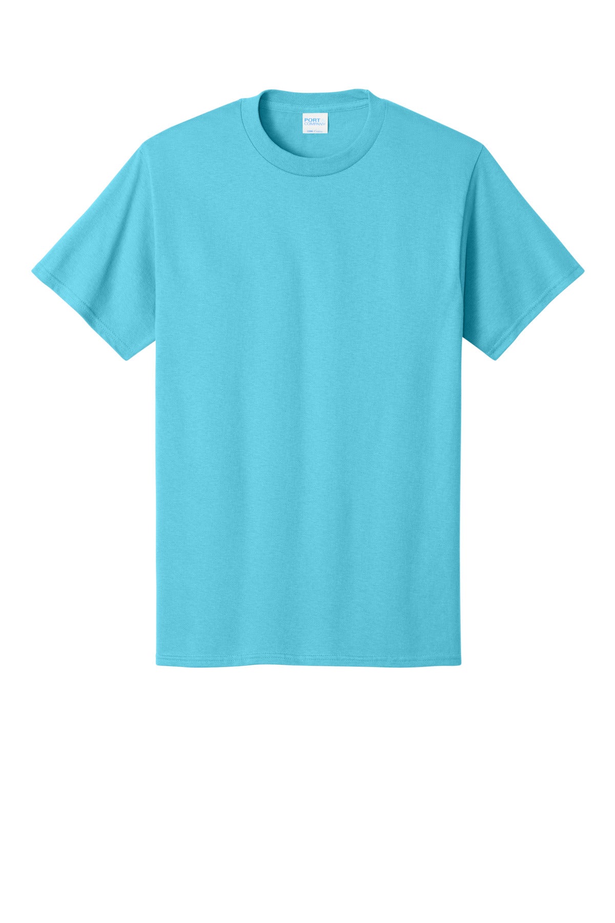 Front View of Aquatic Blue Port & Co Tall Core Cotton Tee PC54T