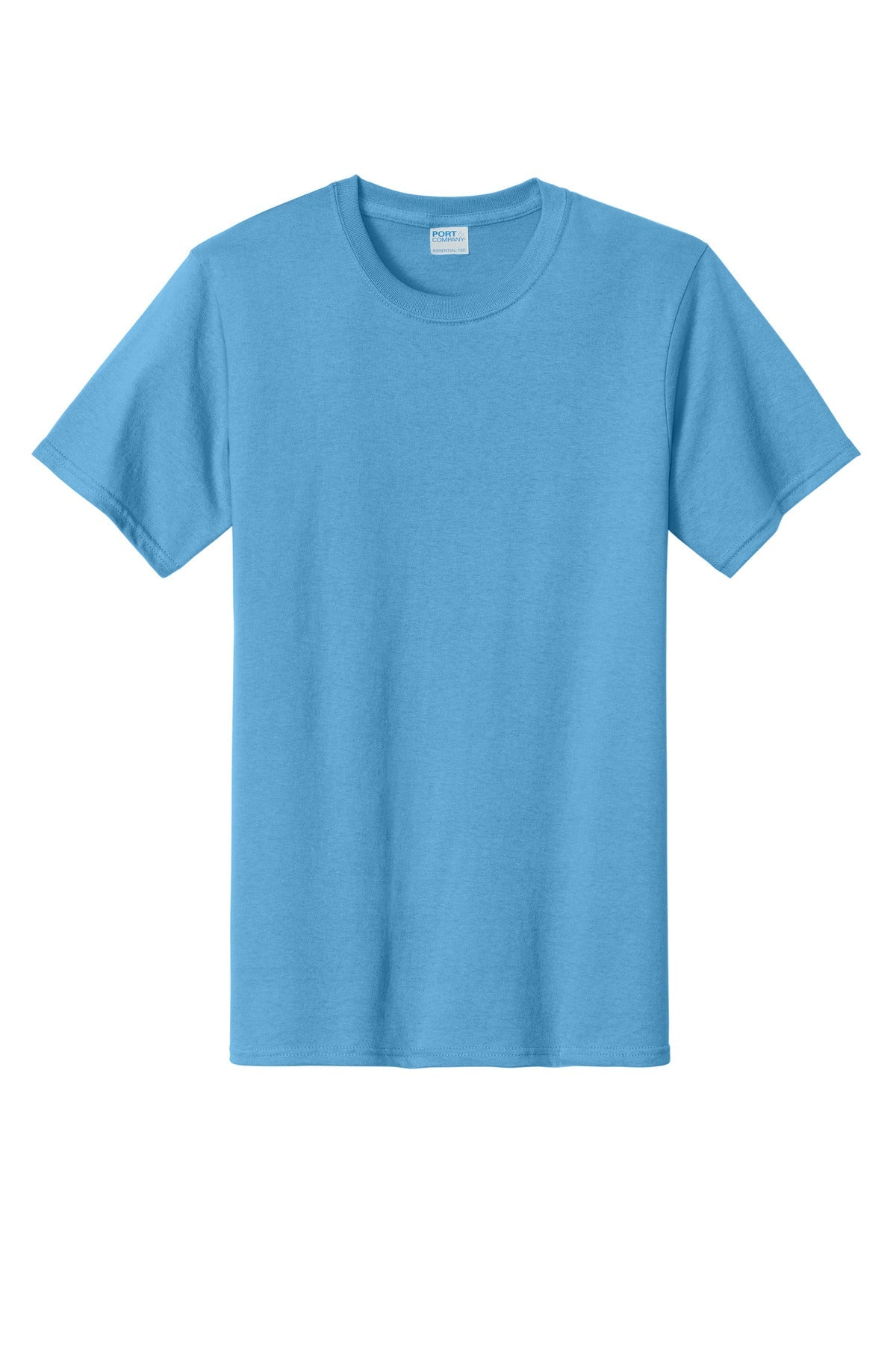 Front View of Aquatic Blue Port & Co Tall Essential Tee. PC61T
