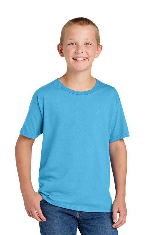 Front View of AquaticBl Jerzees Classics Youth Cotton T-Shirt 363Y