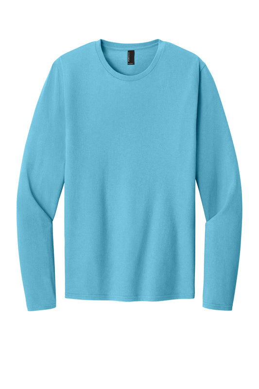 Front View of AquaticBl Port & Co Easy Cotton Long Sleeve Tee PC43LS