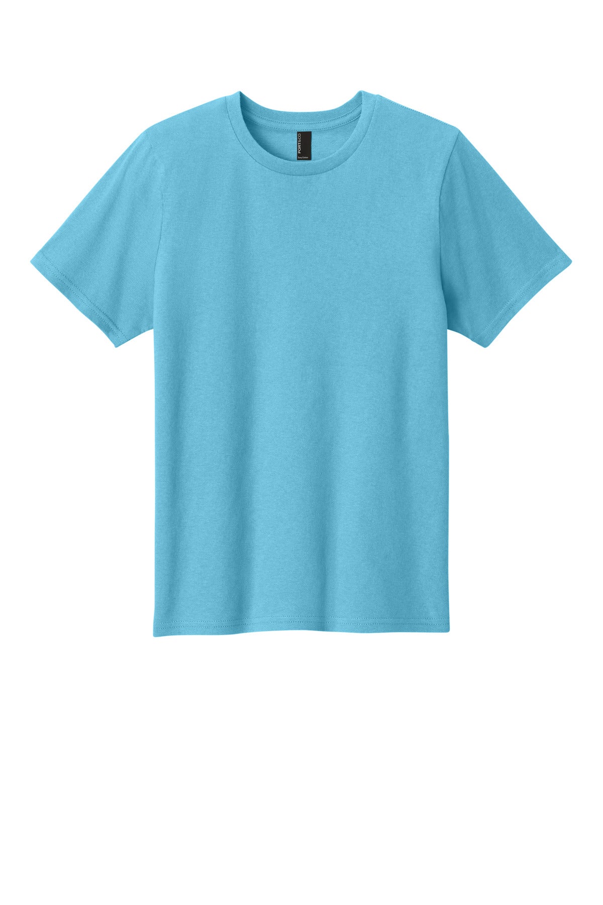 Front View of AquaticBl Port & Co Youth Easy Cotton Tee PC43Y