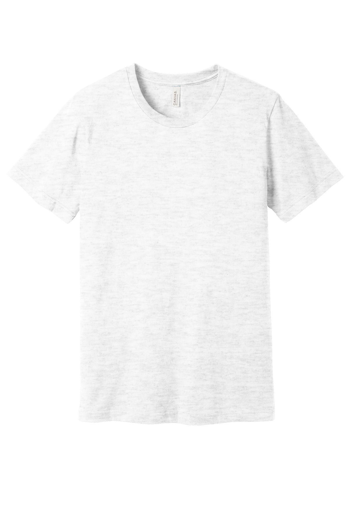 Front View of Ash BELLA+CANVAS Unisex Jersey Short Sleeve Tee. BC3001