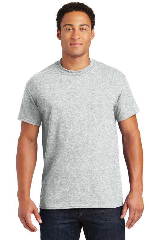 Front View of Ash Gildan DryBlend 50 Cotton/50 Poly T-Shirt. 8000