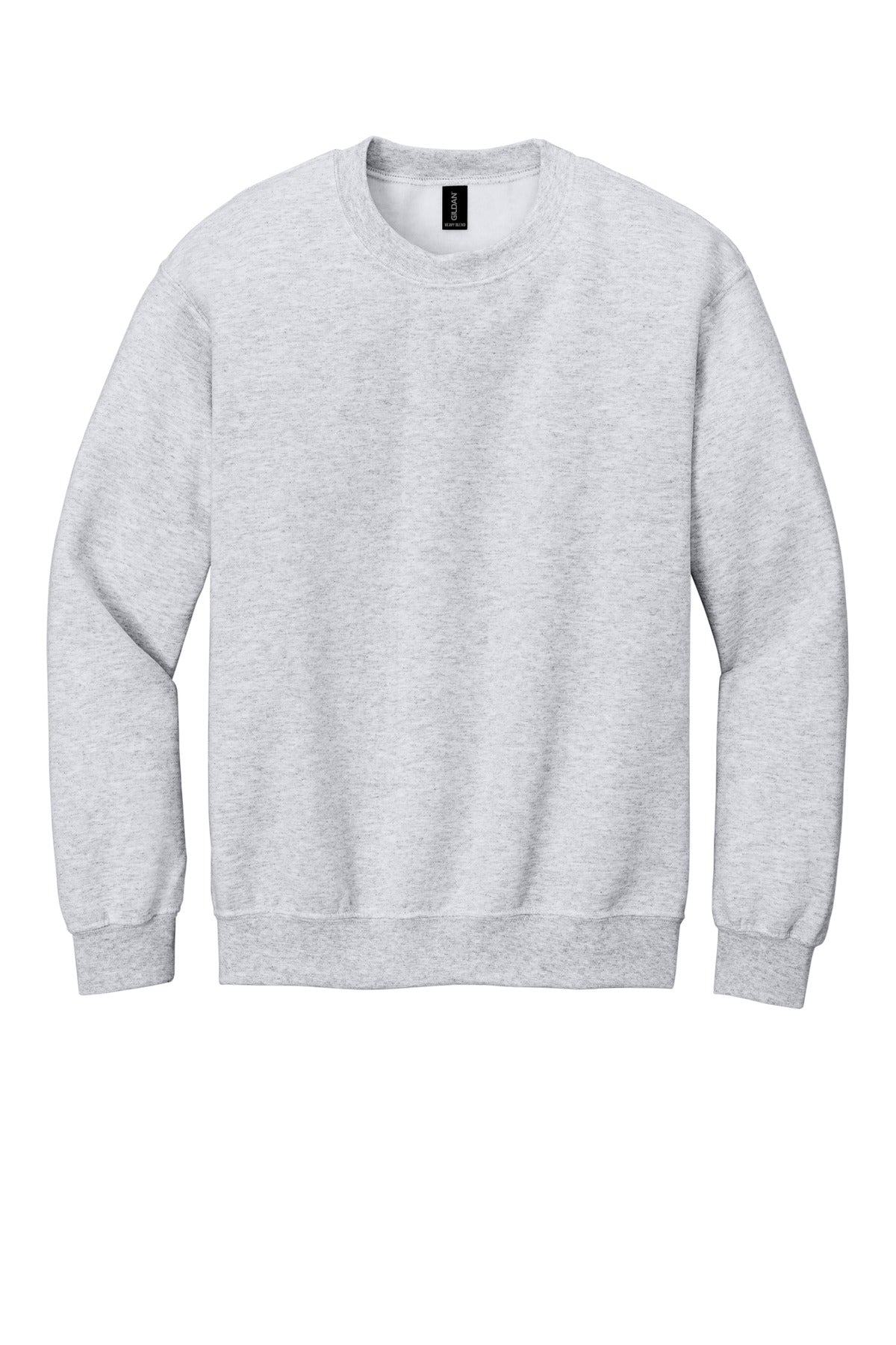 Front View of Ash Gildan Heavy Blend Crewneck Sweatshirt. 18000