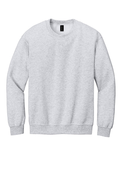 Front View of Ash Gildan Heavy Blend Crewneck Sweatshirt. 18000
