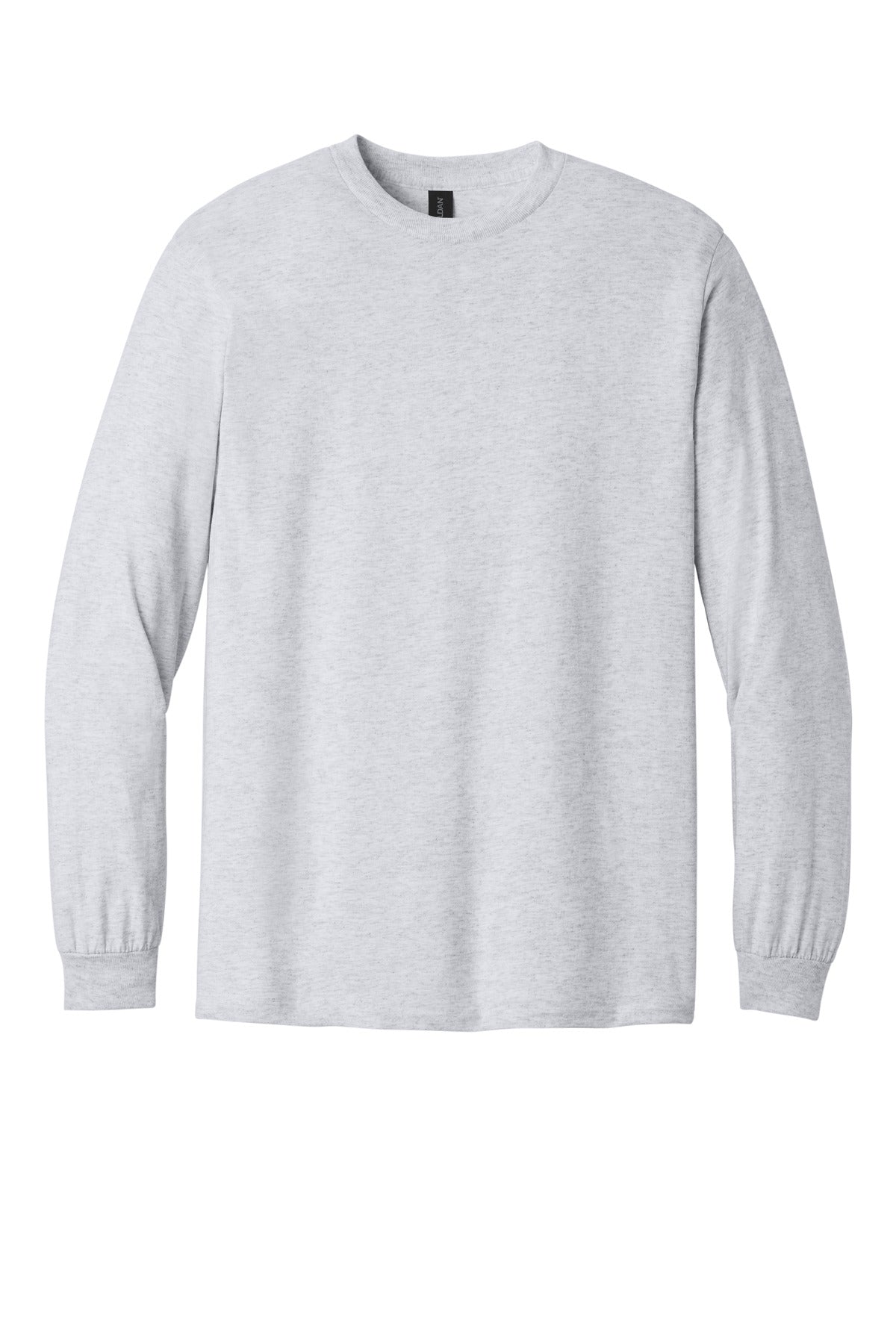 Front View of Ash Gildan - Heavy Cotton 100% Cotton Long Sleeve T-Shirt. 5400
