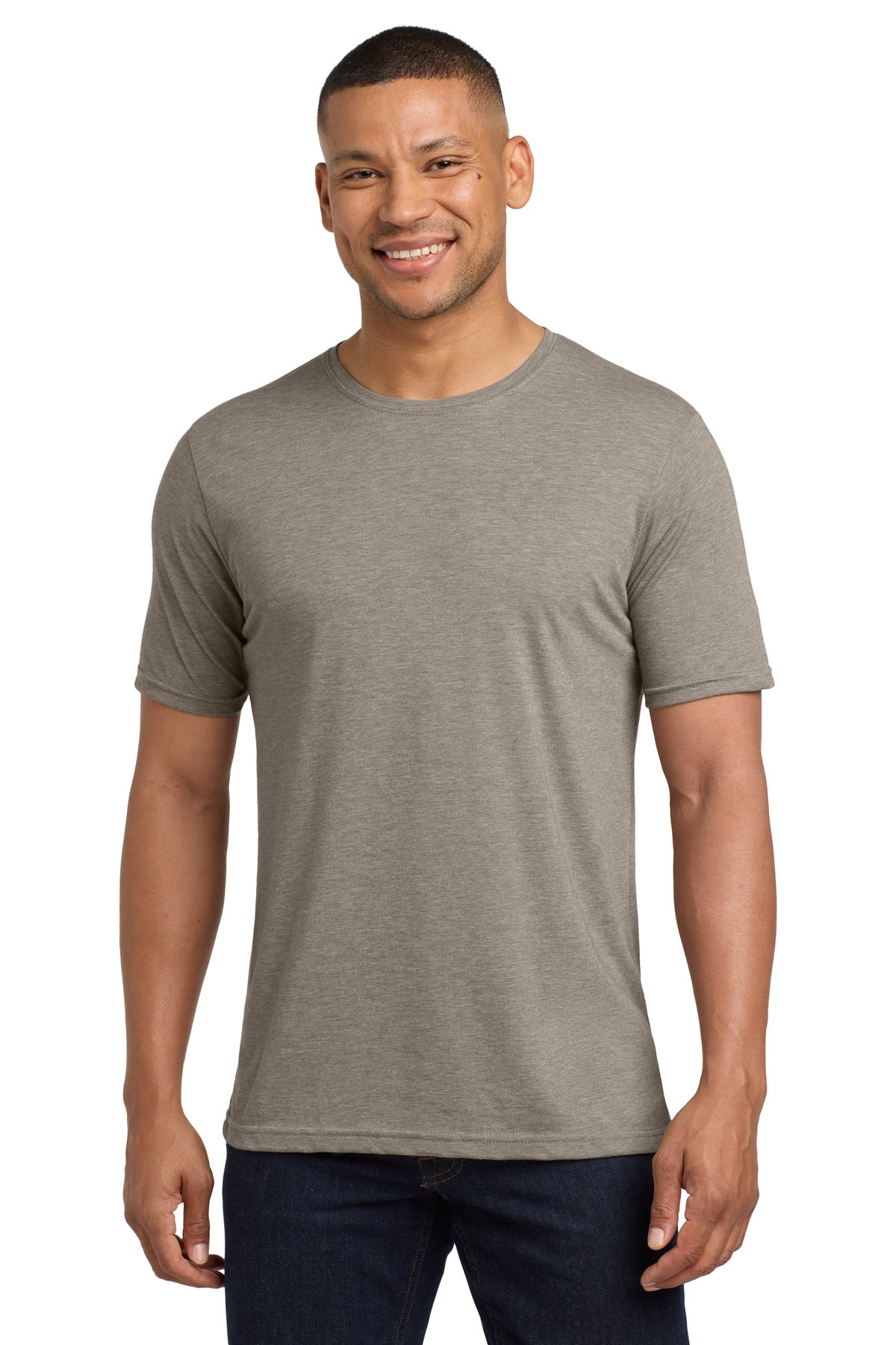 Front View of Ash Next Level Apparel Adult Poly/Cotton Tee. NL6200