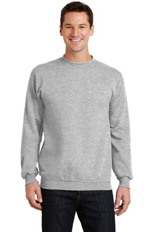 Front View of Ash Port & Co Core Fleece Crewneck Sweatshirt. PC78