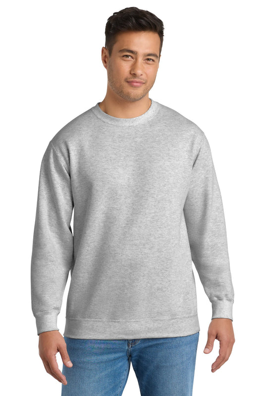 Front View of Ash Port & Co Essential Fleece Crewneck Sweatshirt. PC90