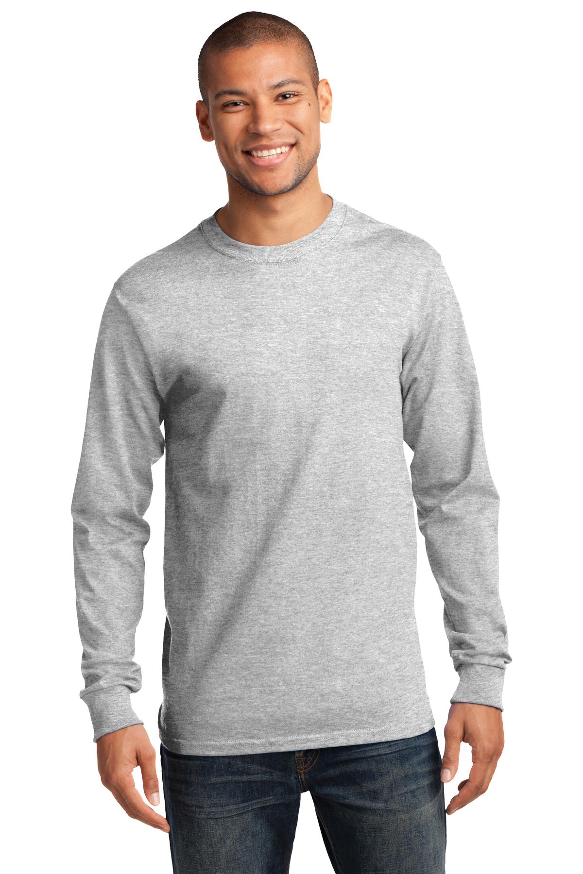 Front View of Ash Port & Co Long Sleeve Essential Tee. PC61LS
