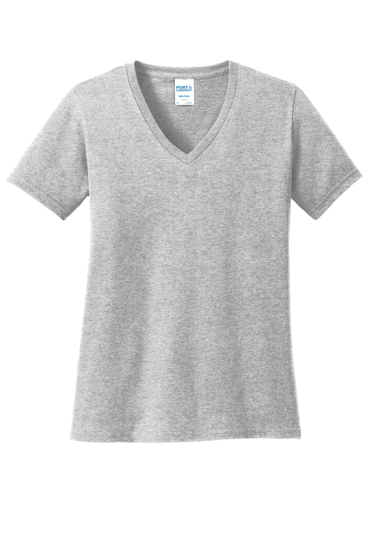 Front View of Ash Port & Co Women's Core Cotton V-Neck Tee. LPC54V