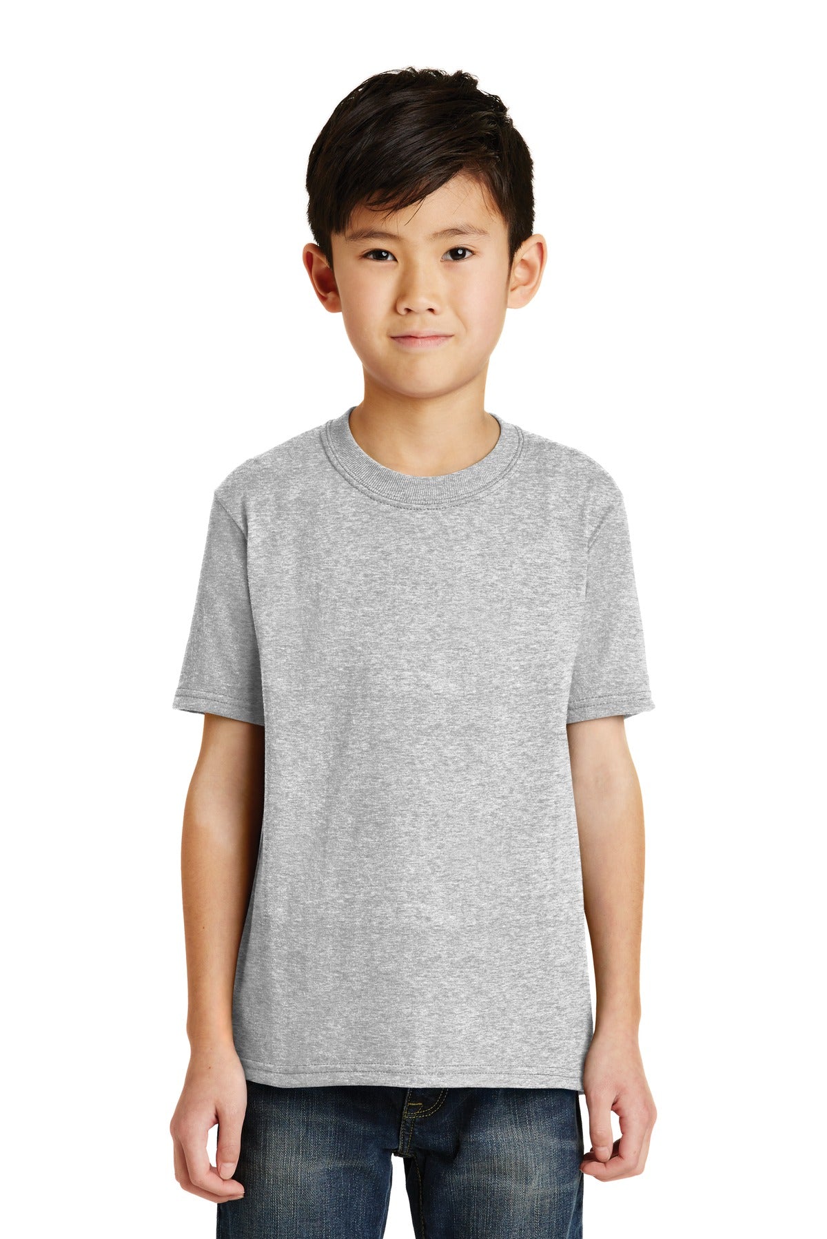 Front View of Ash Port & Co Youth Core Blend Tee. PC55Y