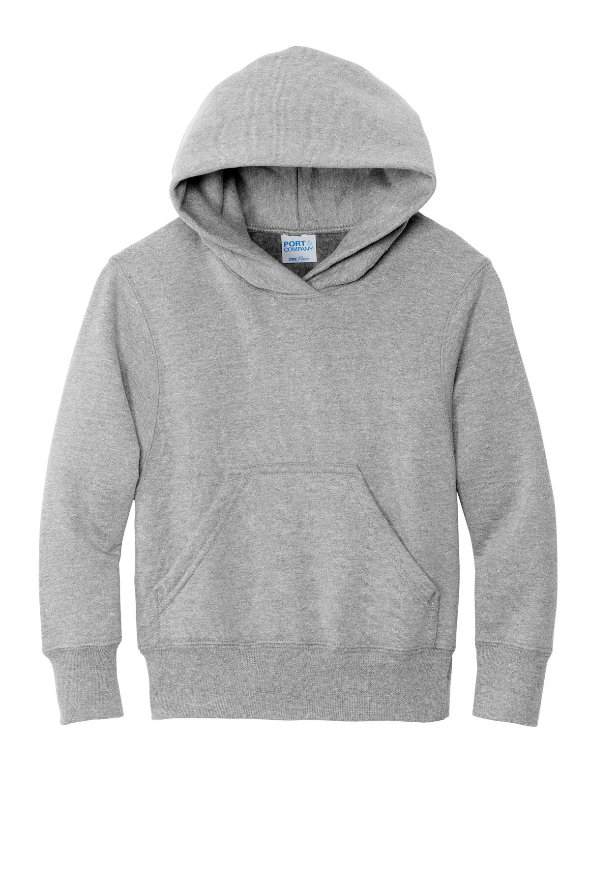 Front View of Ash Port & Co Youth Core Fleece Pullover Hooded Sweatshirt. PC90YH