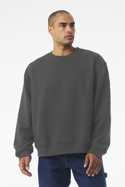 Front View of Asphalt BELLA+CANVAS Unisex 10-Ounce Heavyweight Crewneck Sweatshirt BC4711