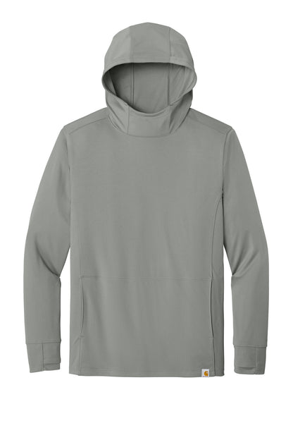 Front View of AsphaltGry Carhartt Force Sun Defender Long Sleeve Hooded T-Shirt CT106923