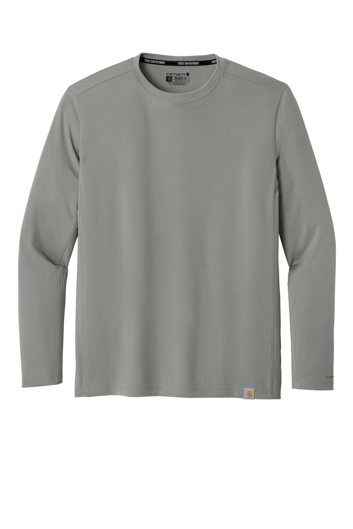 Front View of AsphaltGry Carhartt Force Sun Defender Long Sleeve T-Shirt CT106972