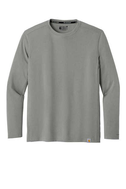 Front View of AsphaltGry Carhartt Force Sun Defender Long Sleeve T-Shirt CT106972
