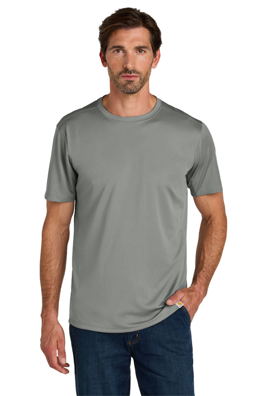Front View of AsphaltGry Carhartt Force Sun Defender Short Sleeve T-Shirt CT106868