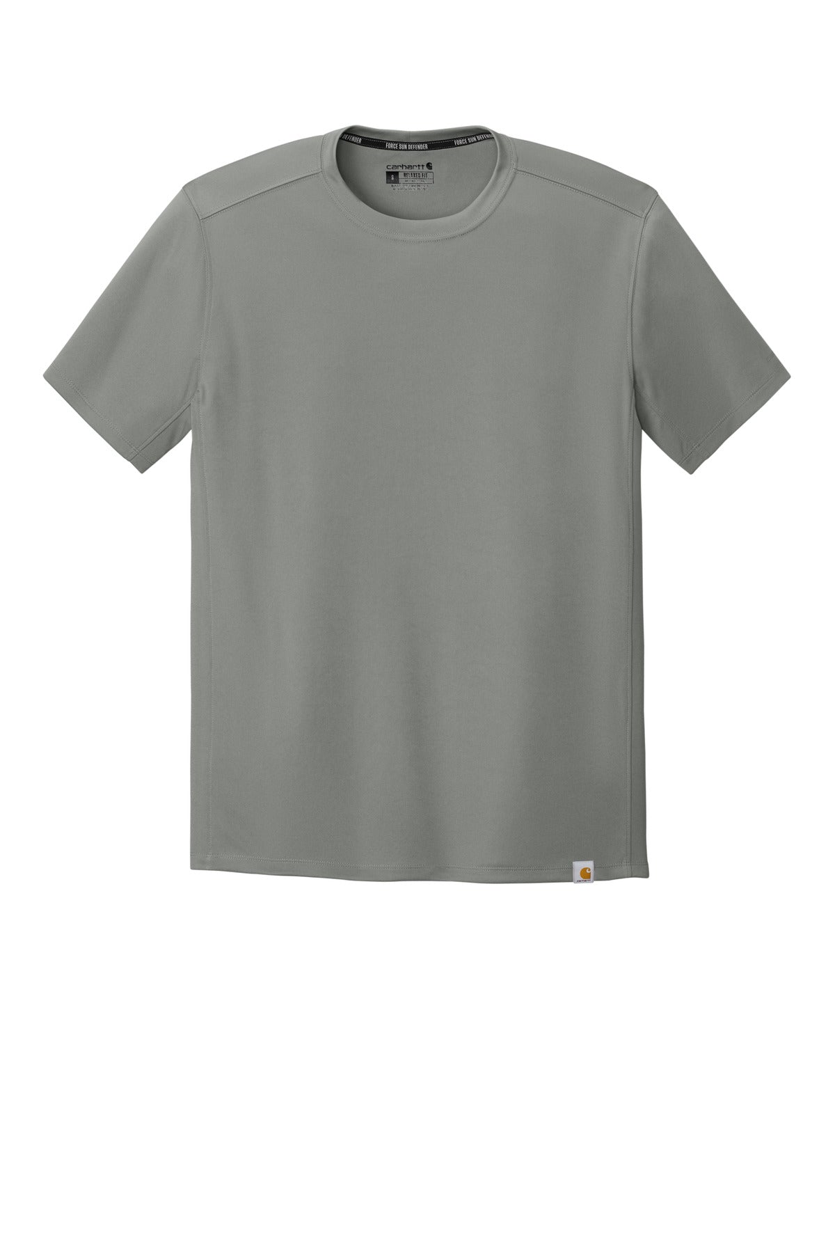 Front View of AsphaltGry Carhartt Force Sun Defender Short Sleeve T-Shirt CT106868