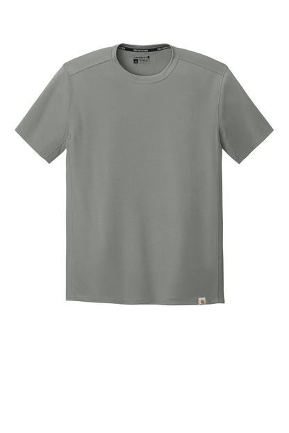 Front View of AsphaltGry Carhartt Force Sun Defender Short Sleeve T-Shirt CT106868