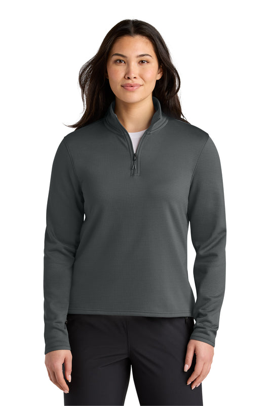 Front View of AsphaltGry The North Face Women's Aim 1/4-Zip Fleece NF0A8FQK