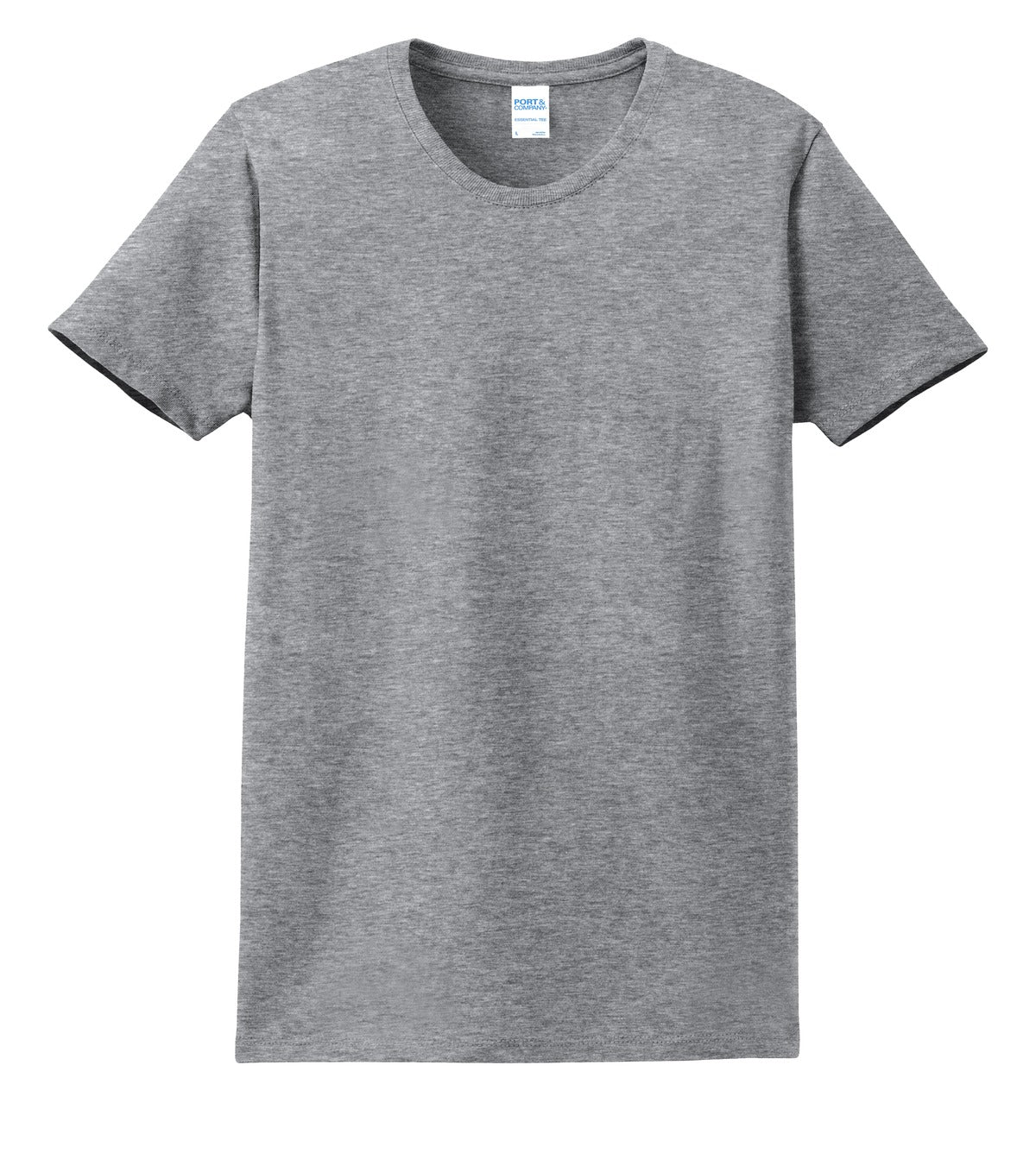 Front View of Ath Heather Port & Co Women's Essential Tee. LPC61
