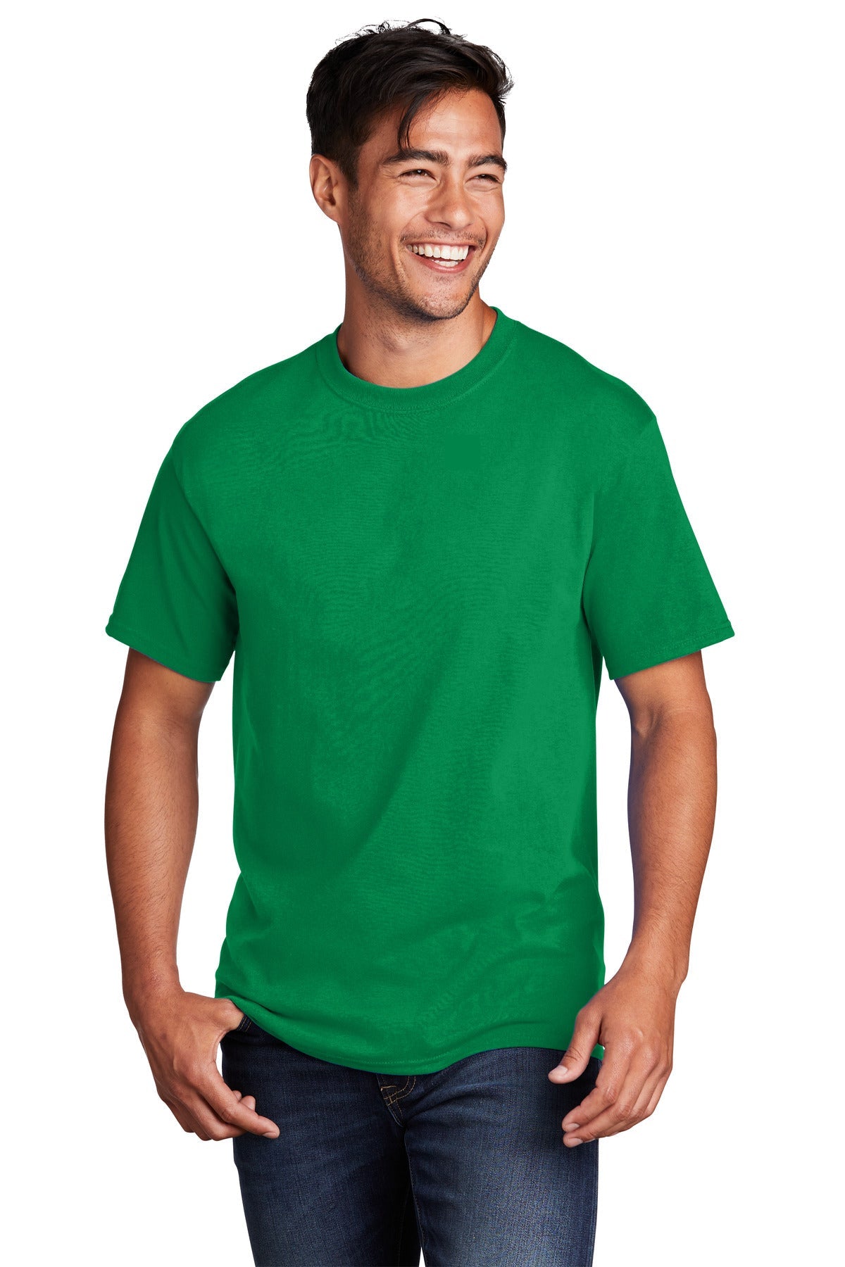 Front View of AthKlly Port & Co Core Cotton Tee. PC54