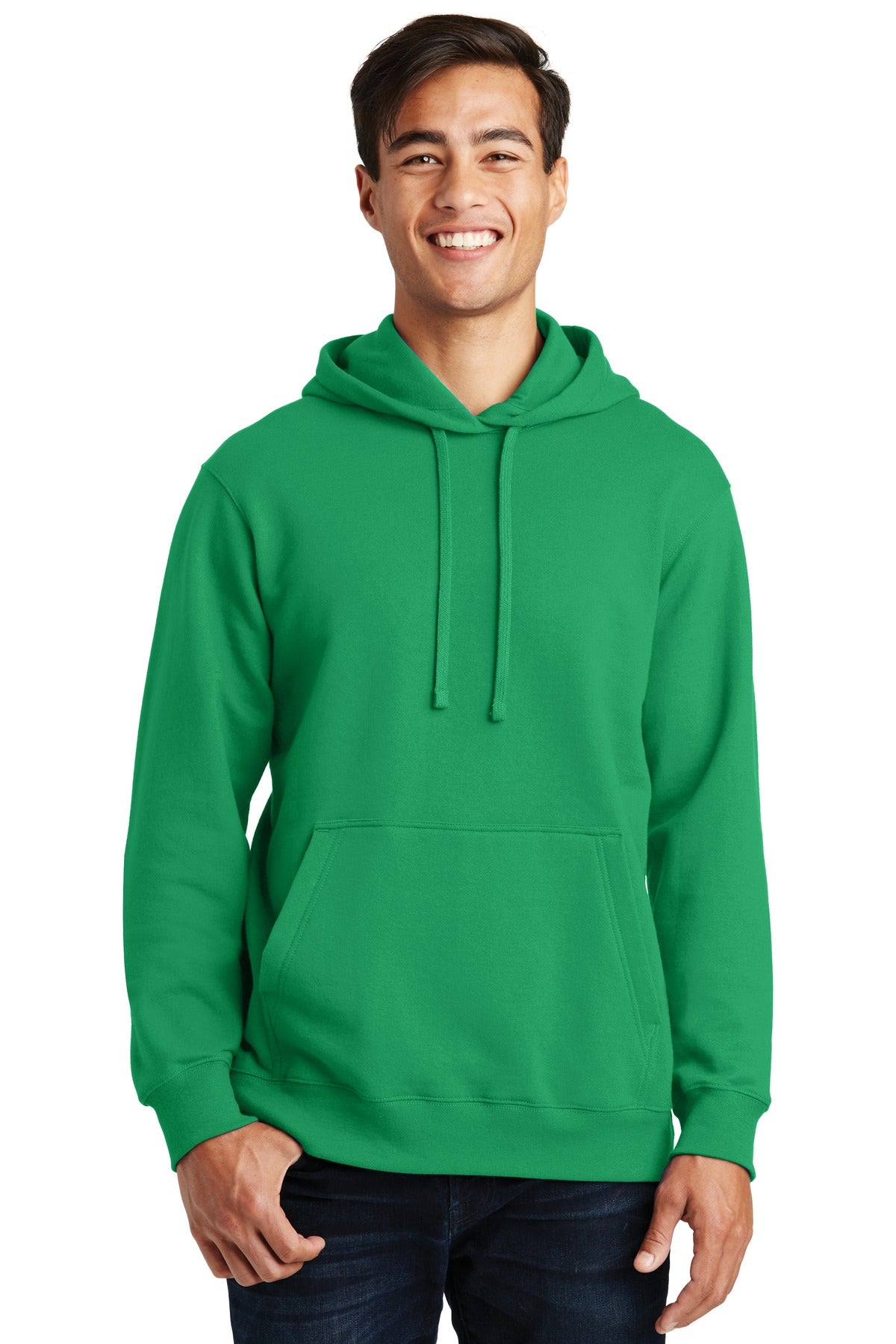 Front View of Athl Kelly Port & Co Fan Favorite Fleece Pullover Hooded Sweatshirt. PC850H