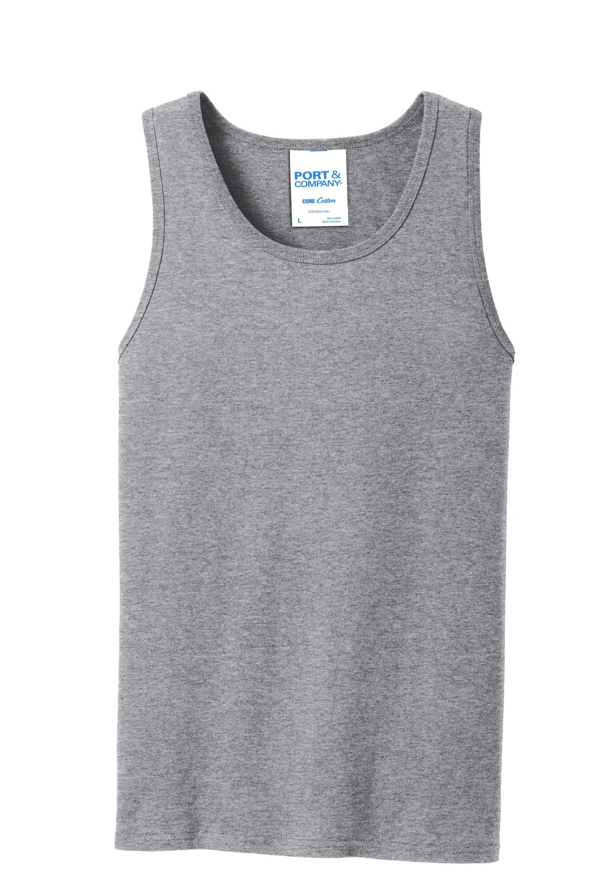 Front View of Athletic Hthr Port & Co Core Cotton Tank Top. PC54TT