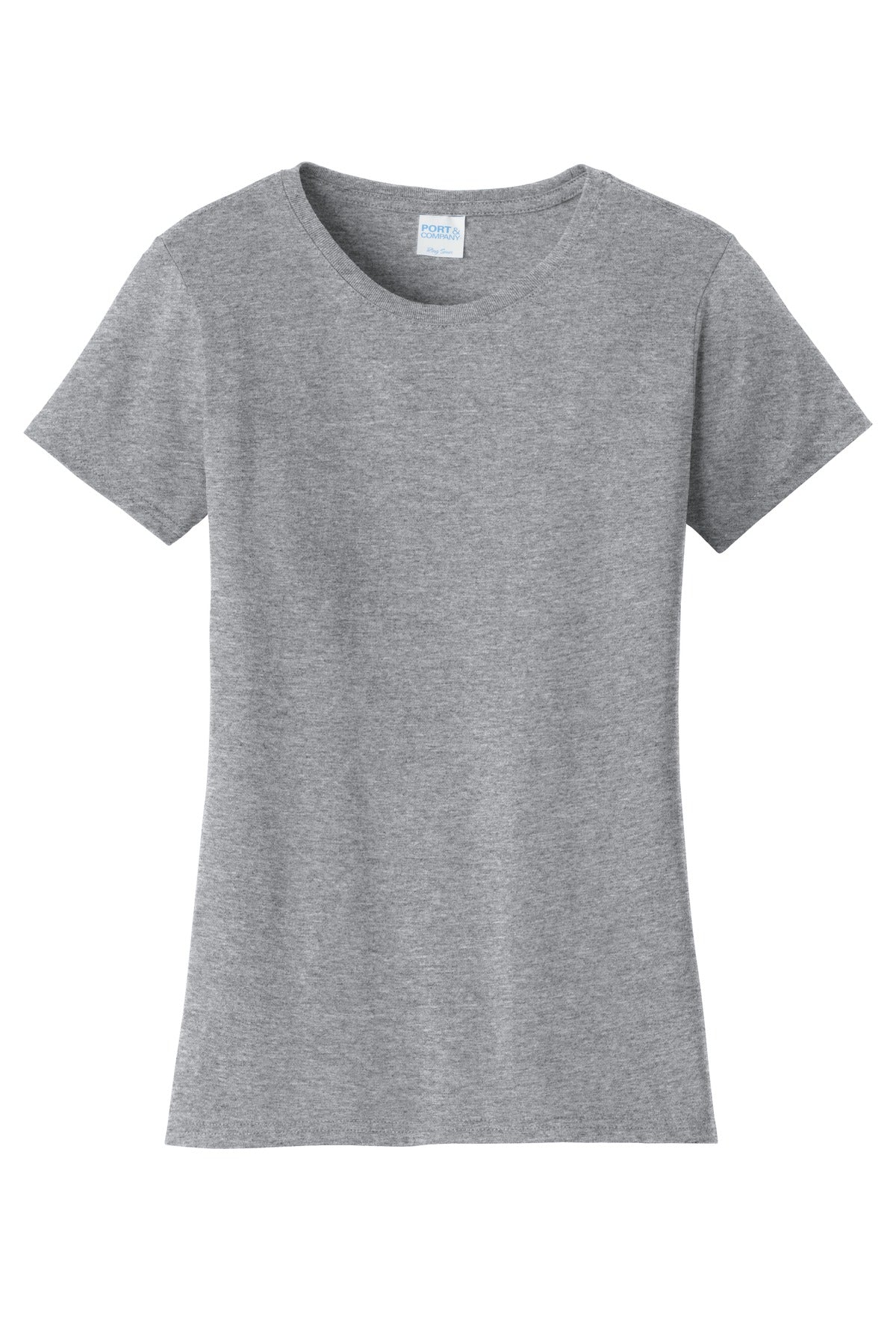 Front View of Athletic Hthr Port & Co Women's Fan Favorite Tee. LPC450