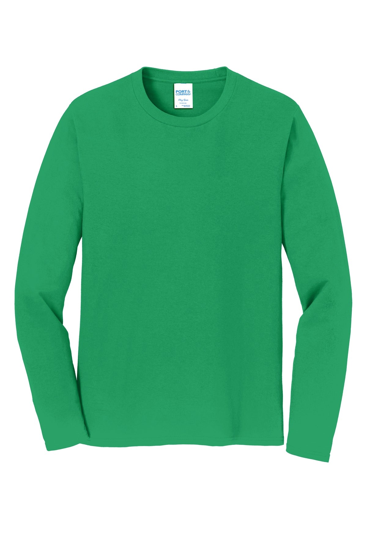 Front View of Athletic Kelly Port & Co Long Sleeve Fan Favorite Tee. PC450LS