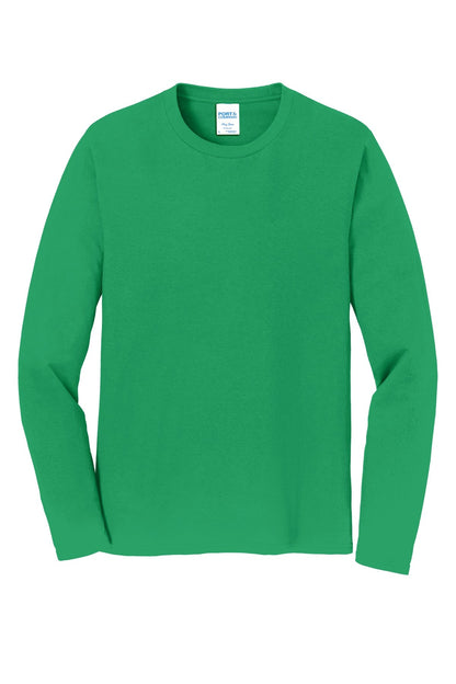 Front View of Athletic Kelly Port & Co Long Sleeve Fan Favorite Tee. PC450LS