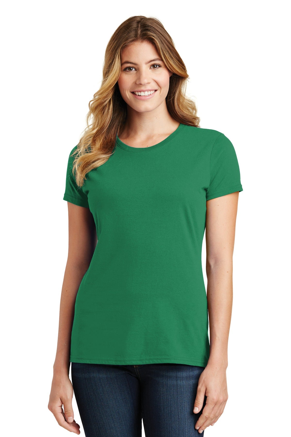 Front View of Athletic Kelly Port & Co Women's Fan Favorite Tee. LPC450