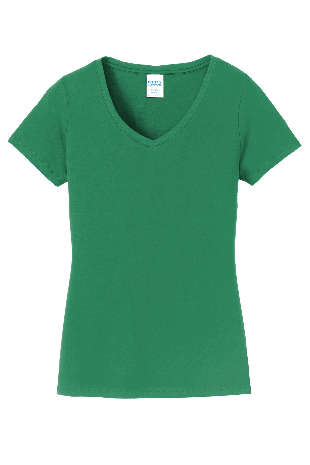 Front View of Athletic Kelly Port & Co Women's Fan Favorite V-Neck Tee. LPC450V
