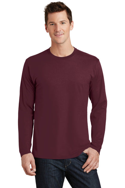 Front View of Athletic Mar Port & Co Long Sleeve Fan Favorite Tee. PC450LS