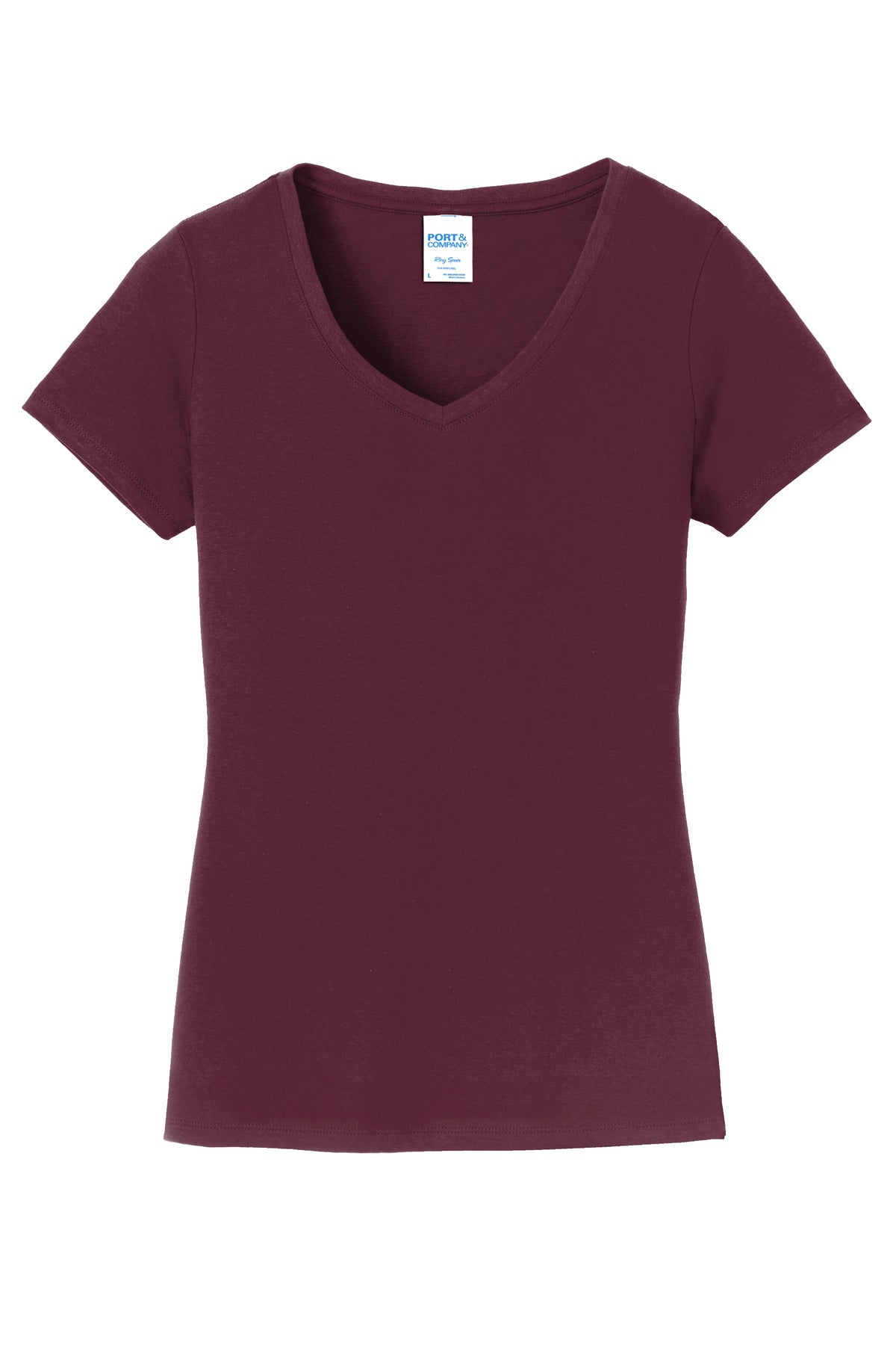 Front View of Athletic Mar Port & Co Women's Fan Favorite V-Neck Tee. LPC450V