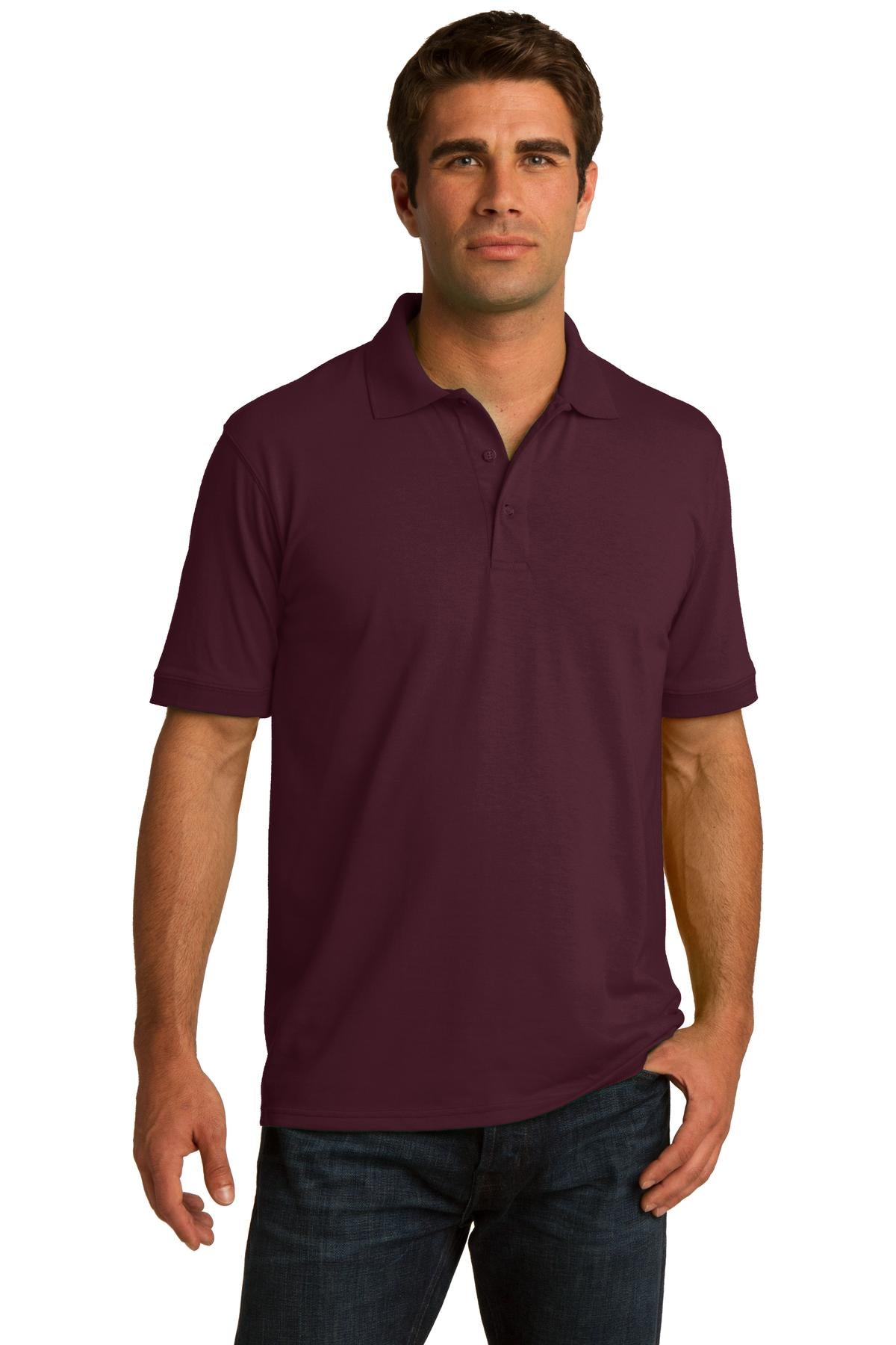 Front View of Athletic Marn Port & Co Core Blend Jersey Knit Polo. KP55