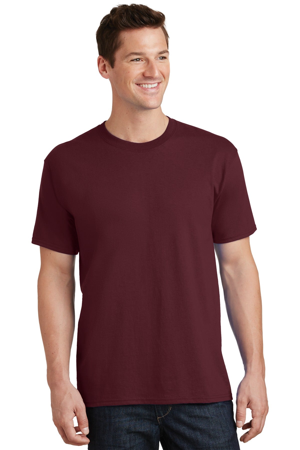 Front View of Athletic Marn Port & Co Tall Core Cotton Tee PC54T